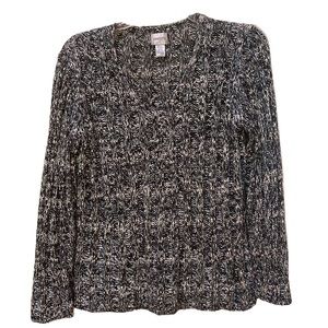 Chicos Ribbed Marled Knit Sweater